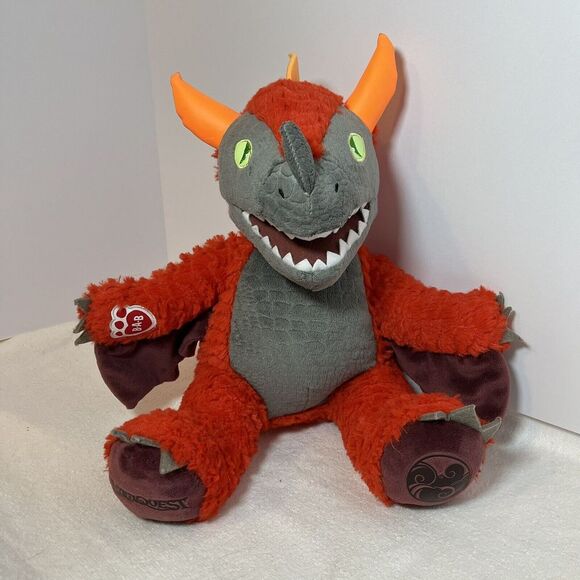 Build A Bear Magiquest Plush Charlock Red Dragon Stuffed Animal Glow In The Dark - Picture 1 of 10